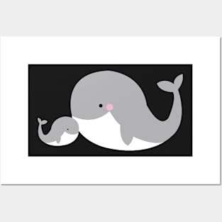 Mummy and baby whale Posters and Art